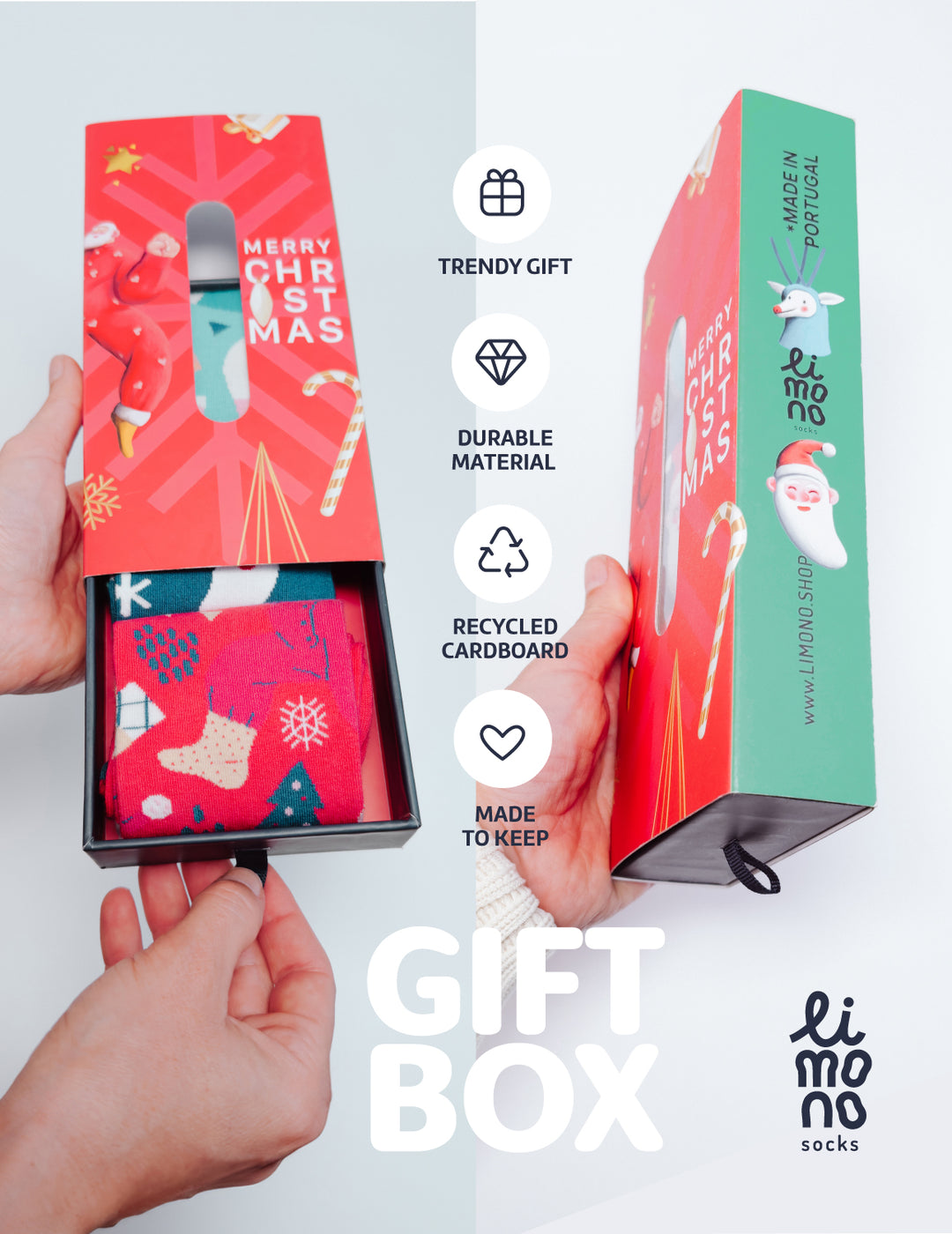 Limono Socks On Trend, Christmas Gift box