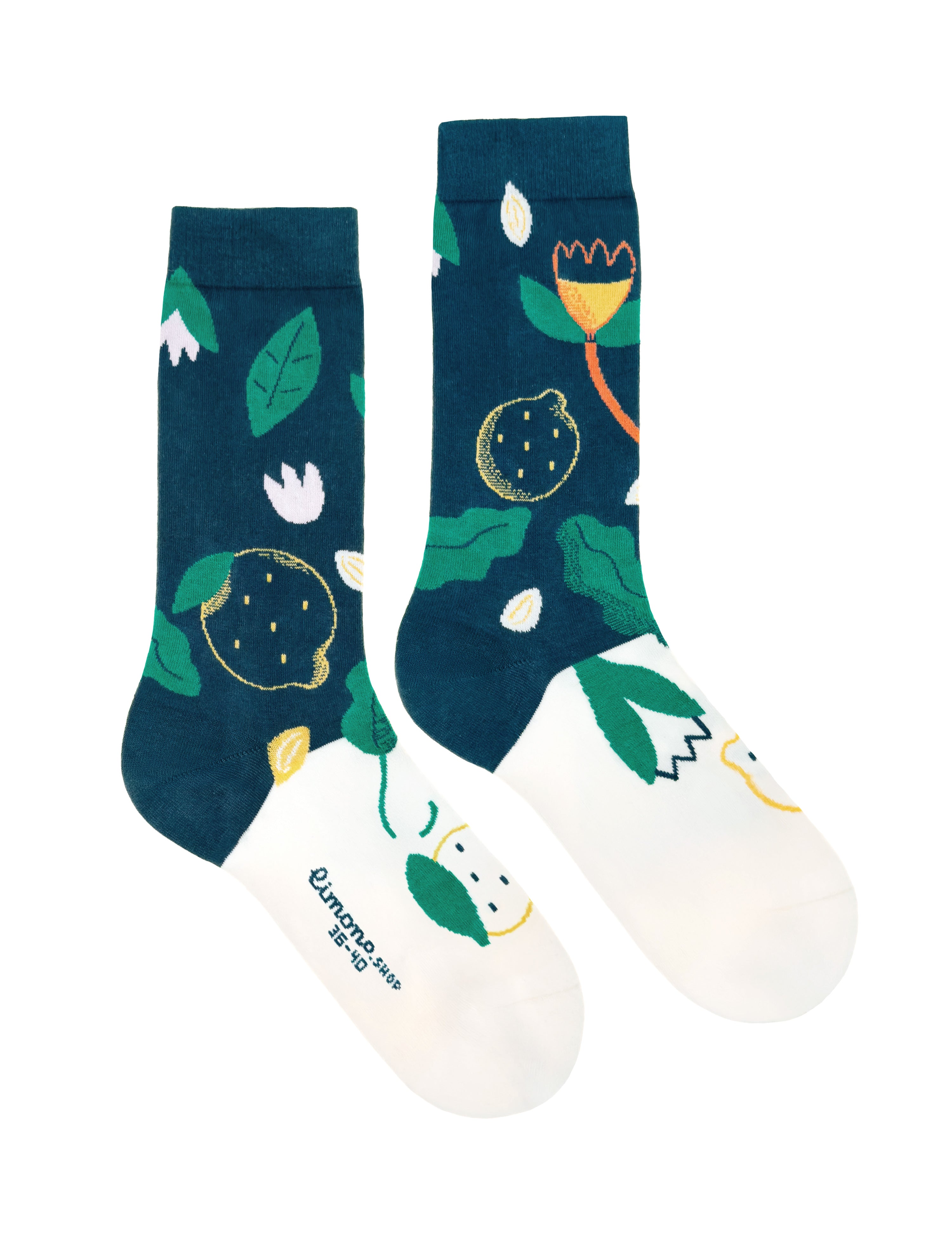 Limono Socks Lemonheads collection. Illustrated socks on trend made in Portugal. Organic combed cotton