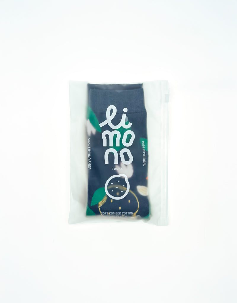 Limono Socks Lemonheads collection. Illustrated socks on trend made in Portugal. Organic combed cotton
