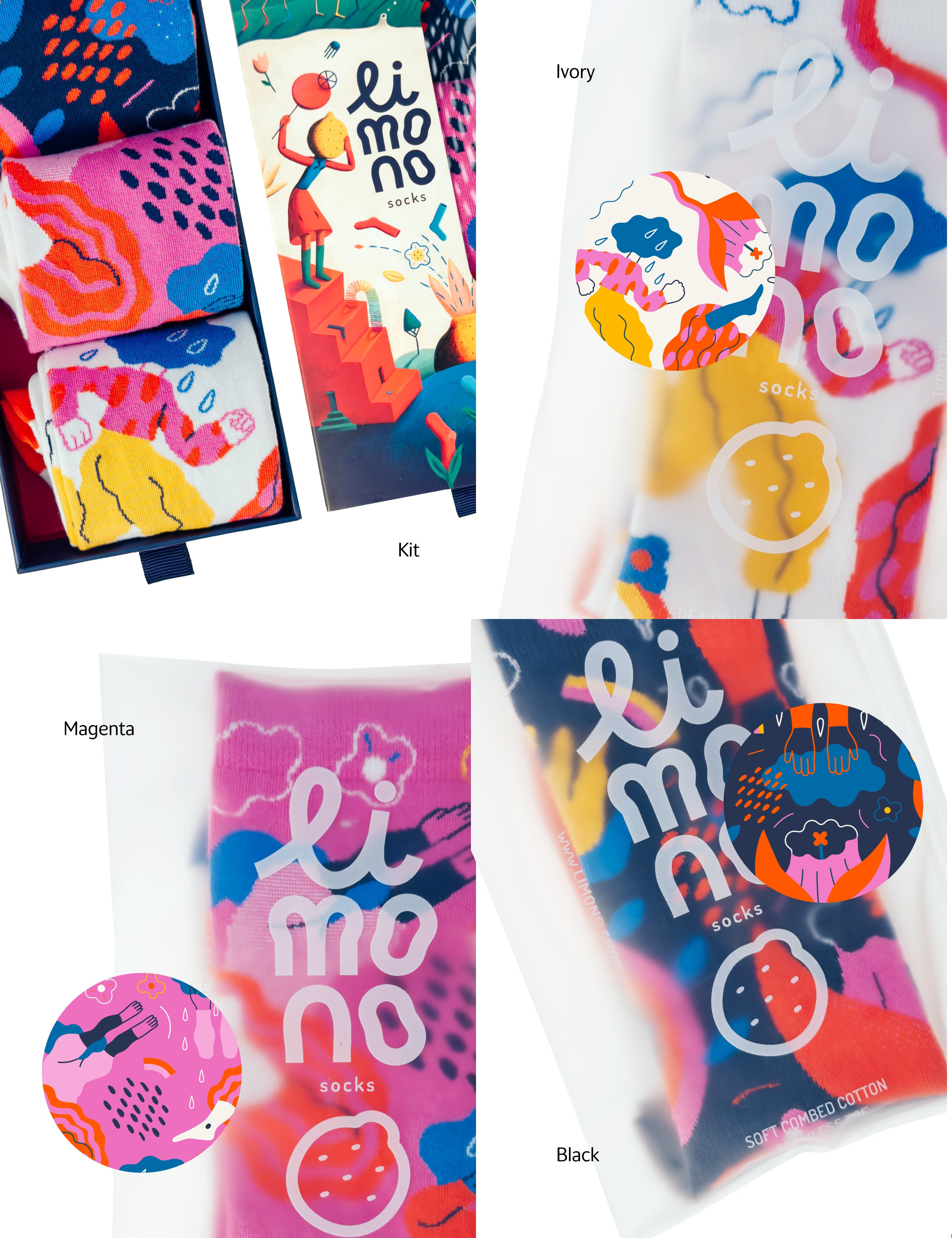 Limono Socks Rain Clouds collection