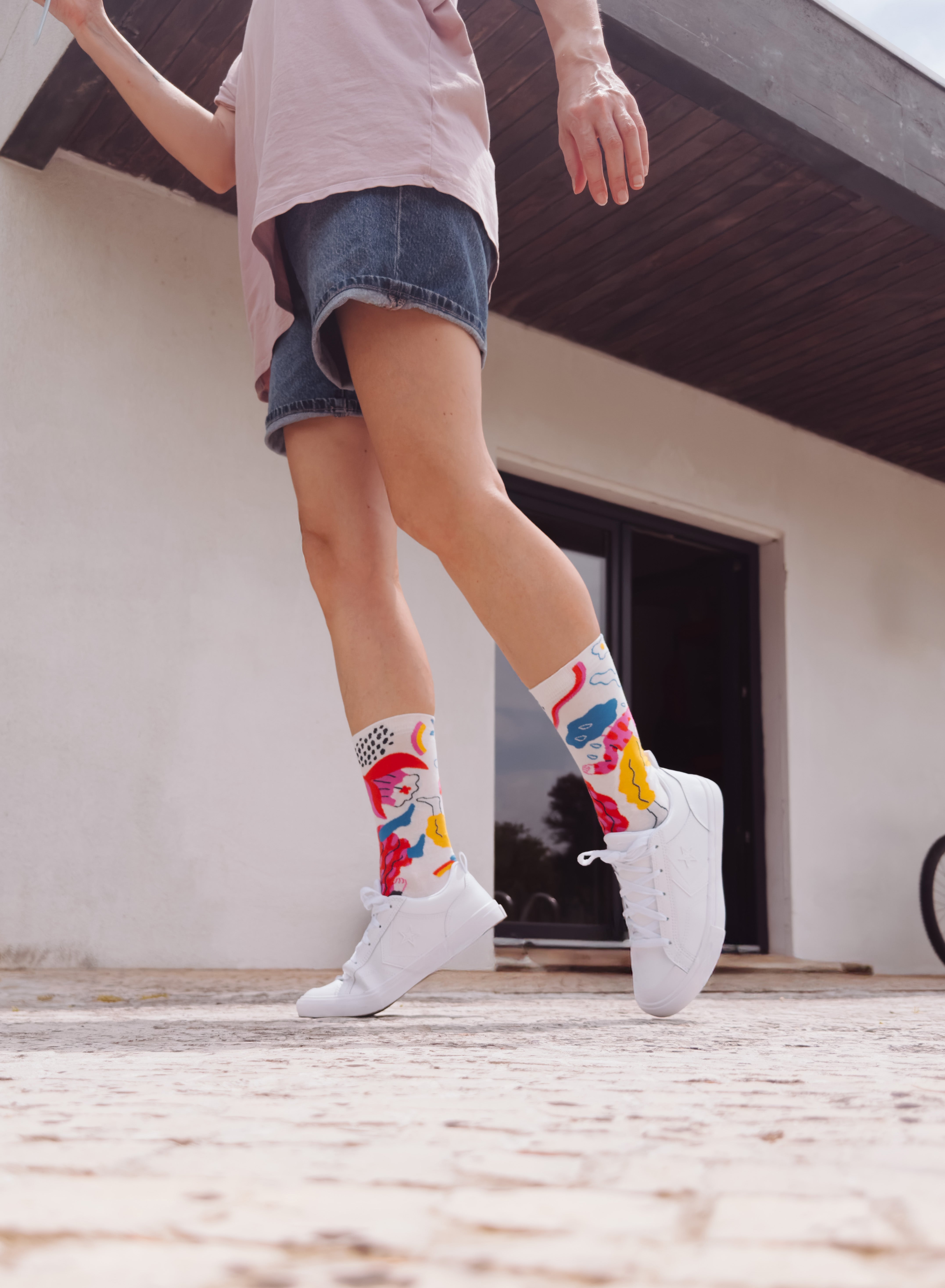 Limono Socks Rain Clouds collection. Illustrated socks on trend made in Portugal. Organic combed cotton