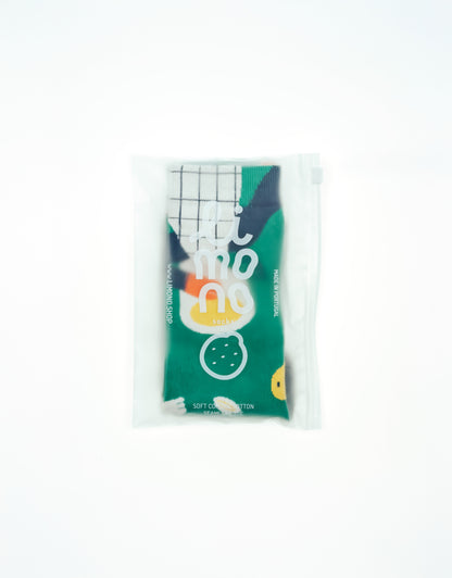 Limono Socks Lemonheads collection. Illustrated socks on trend made in Portugal. Organic combed cotton 