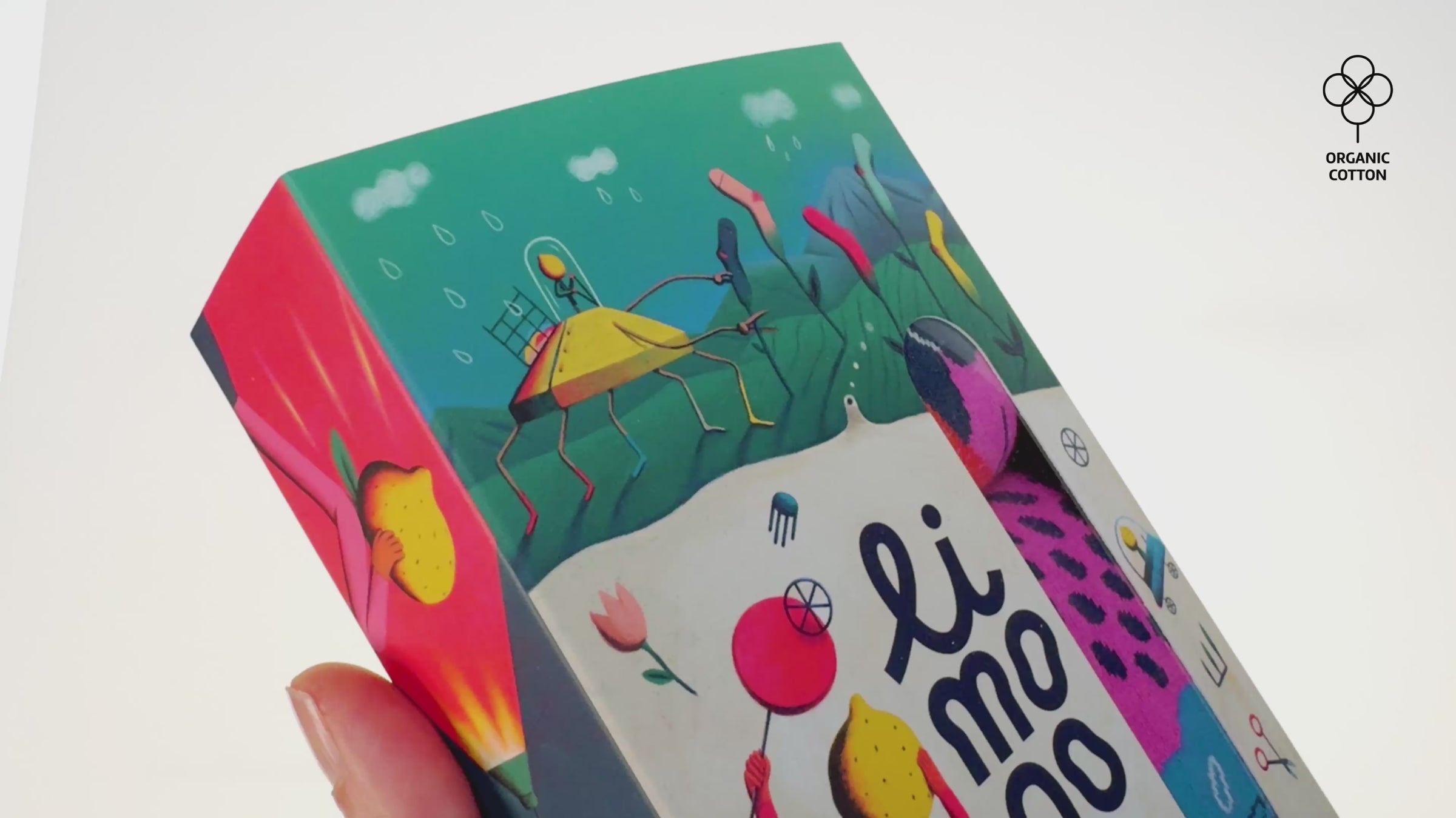 Load video: Gift ready Limono socks boxes. Illustrated socks on trend made in Portugal. Organic combed cotton.